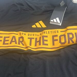 Adidas Black Tee with Yellow 'Fear the Fork' Graphic